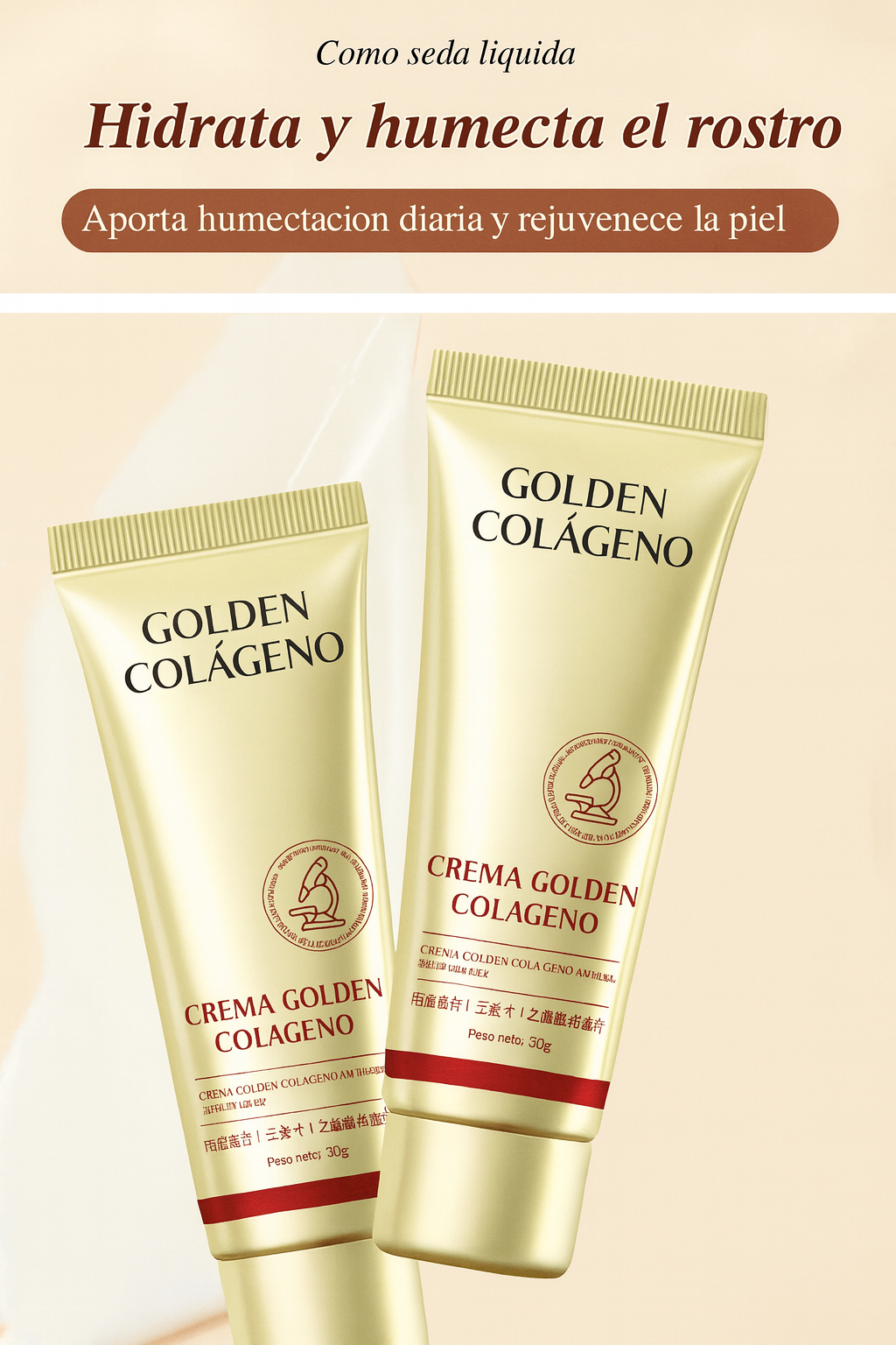 Colageno GOLD - Cuidado hidratante profundo minimiza las arrugas y renueva la piel
