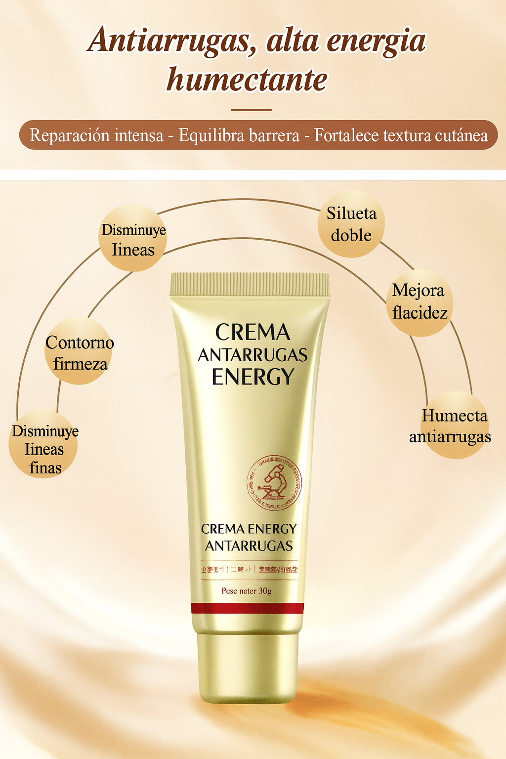 Colageno GOLD - Cuidado hidratante profundo minimiza las arrugas y renueva la piel