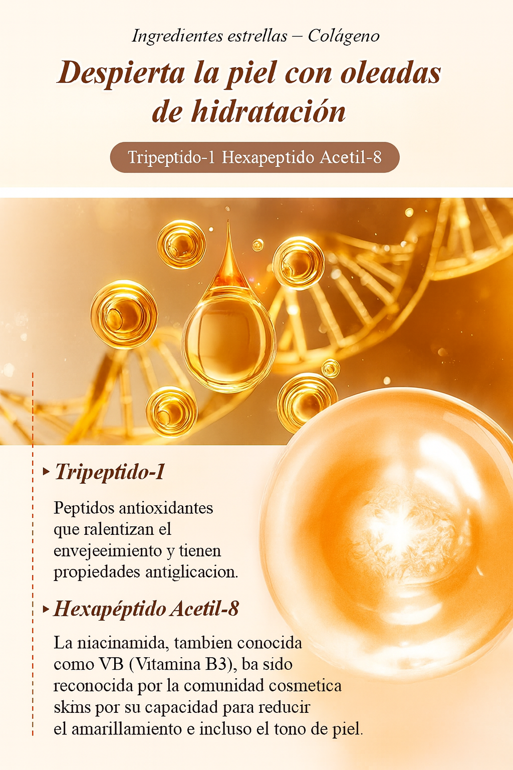 Colageno GOLD - Cuidado hidratante profundo minimiza las arrugas y renueva la piel
