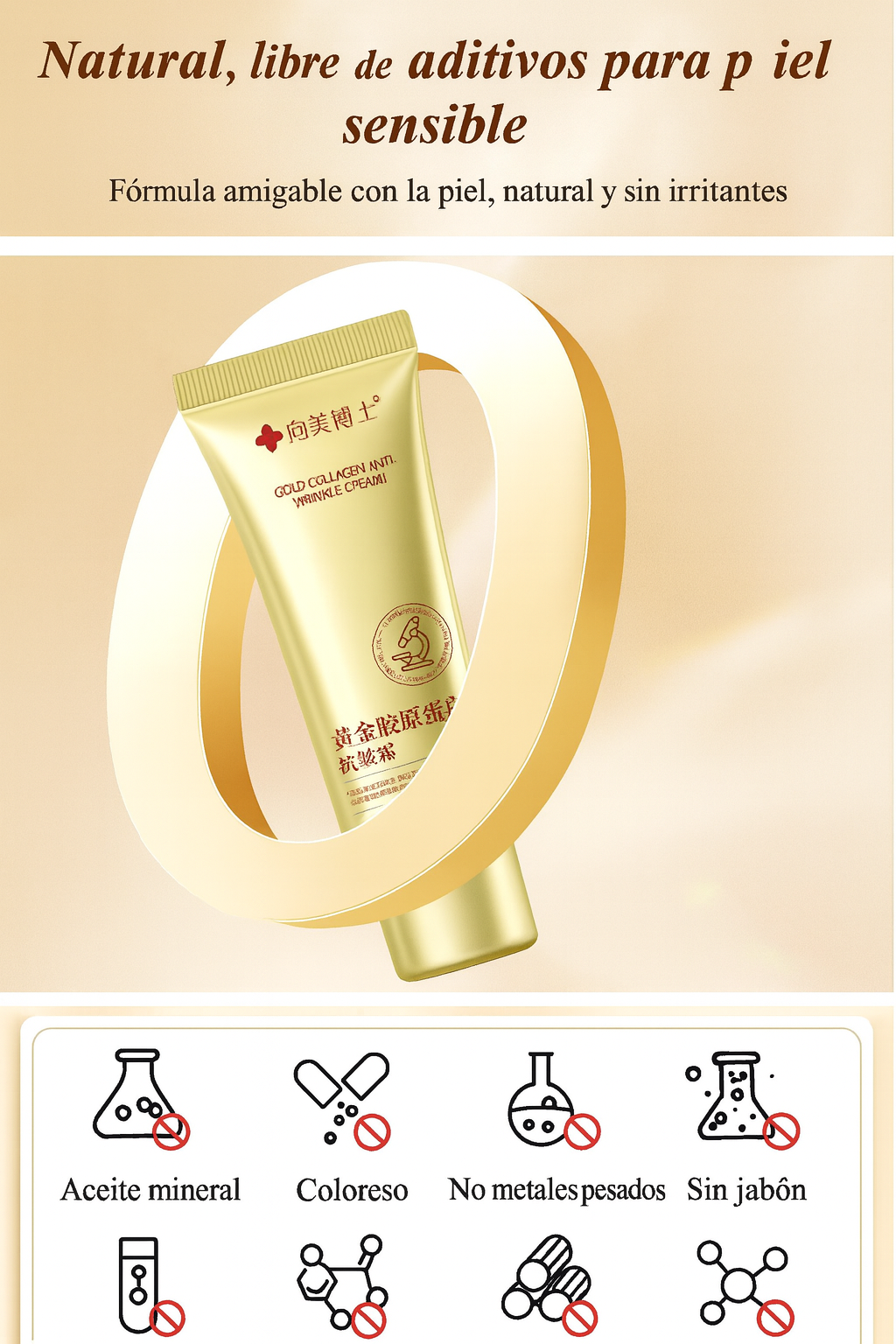 Colageno GOLD - Cuidado hidratante profundo minimiza las arrugas y renueva la piel